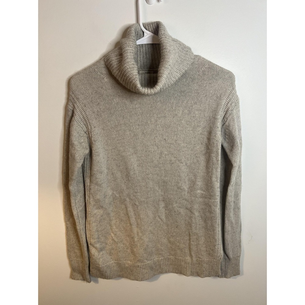 J.Crew Sweater Wm Sm Beige Cowl‎ Neck Merino Wool Blend Pullover Knit Minimal